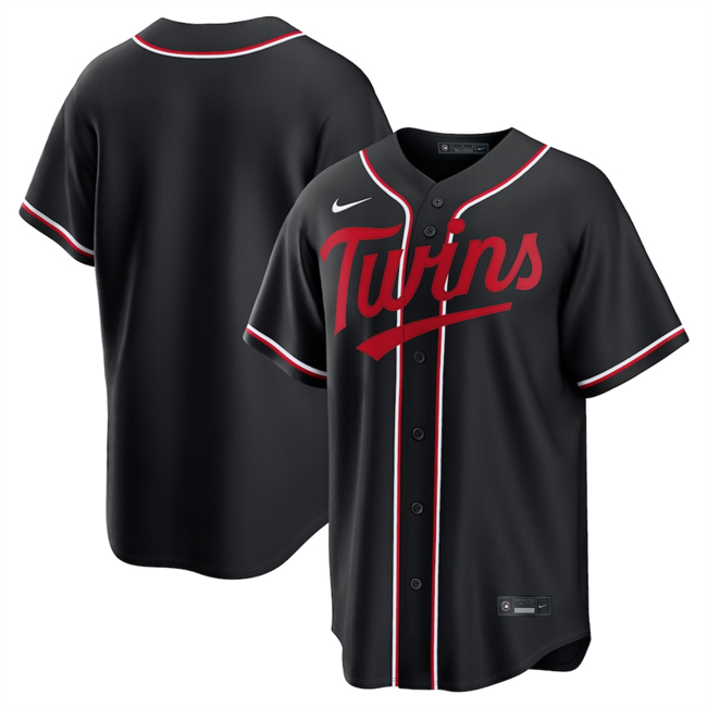 Men's Minnesota Twins Blank 2026 Fashion Replica Black Out Stitched Baseball Jersey